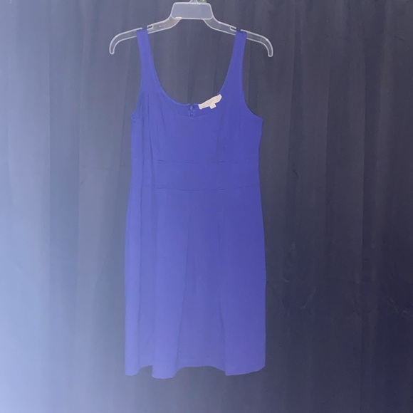 Loft Dark Purple Sleeveless Empire-Waist Pleated Mid-Length Dress sz 4 - Picture 4 of 16